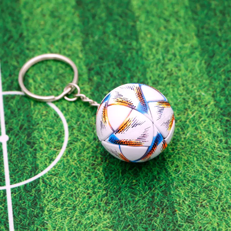 2022 European Fans Souvenir Boy Mini Football Imitation Leather Keychain Phone Fashion Pendant Keyring Exquisite Gift Kid Toys