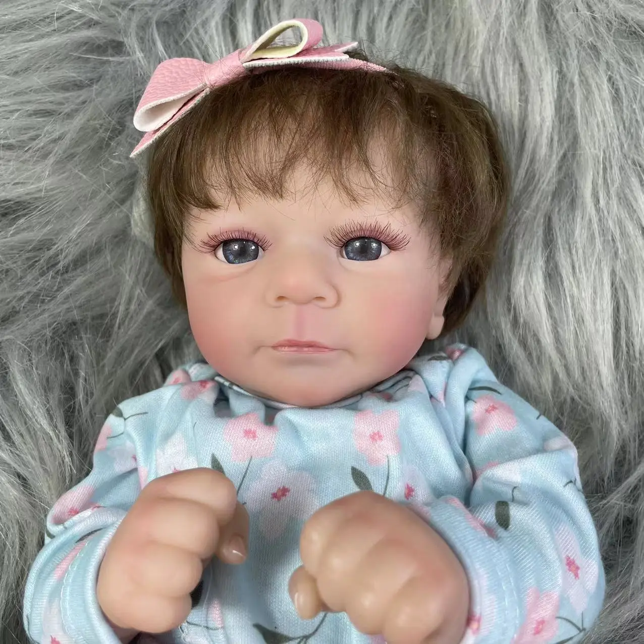 MRB 18 Inches Finished Reborn Baby Dolls Felicia Realistic Lifelike Adorable Newborn Girl Best Birthday Christmas Gift Toy