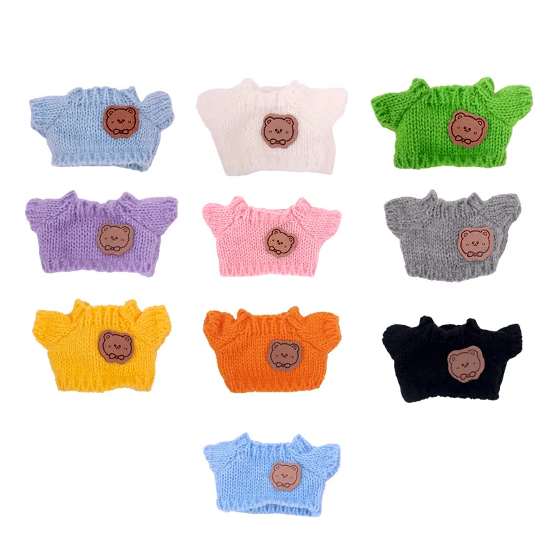 17CM Plush Doll Cute Little Bear Sweater Pants,Fashion Hats Bag Doll Accessories,For labubu Clothes,Girl's Toys,Festival Gifts