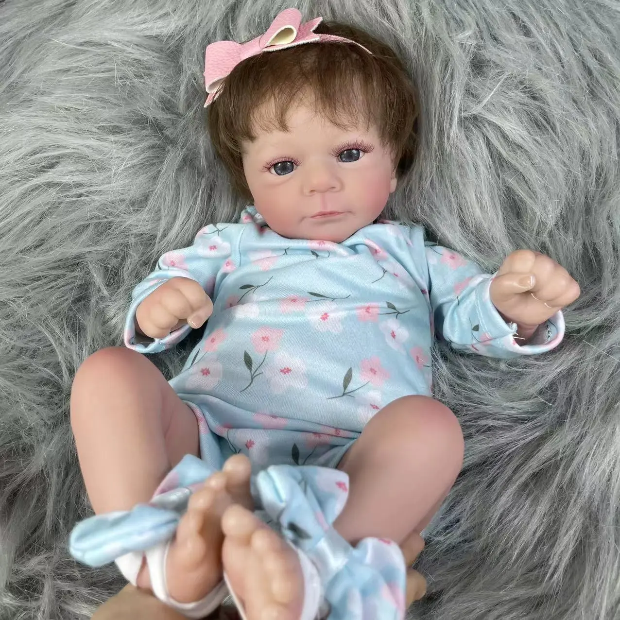 MRB 18 Inches Finished Reborn Baby Dolls Felicia Realistic Lifelike Adorable Newborn Girl Best Birthday Christmas Gift Toy