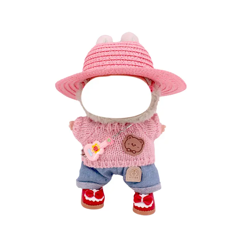 17CM Plush Doll Cute Little Bear Sweater Pants,Fashion Hats Bag Doll Accessories,For labubu Clothes,Girl's Toys,Festival Gifts