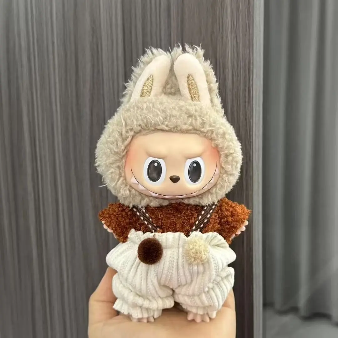 For Labubu Sitting Party Series  Classic Dress Grid Style Small Fragrance For Labubu v1 v2 Kid Gift Labubu Clothes Design style