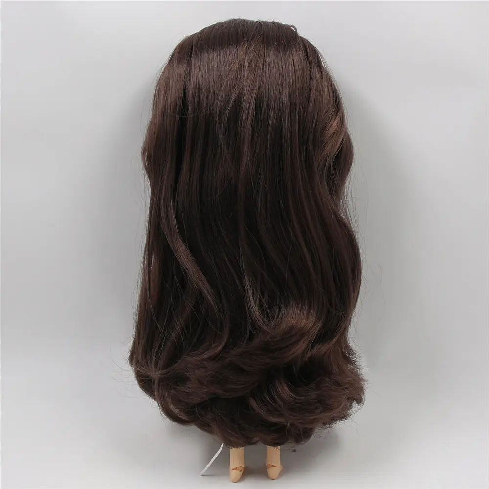 ICY Blyth Doll Wig Hair RBL scalp and dome Dark brown long hair for custom doll DIY accessory