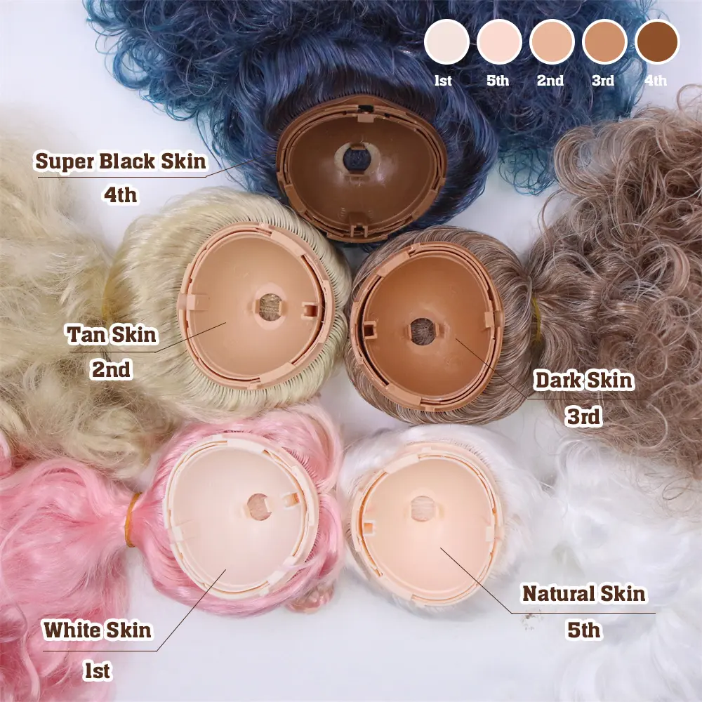 ICY Blyth Doll Wig Hair RBL scalp and dome Dark brown long hair for custom doll DIY accessory