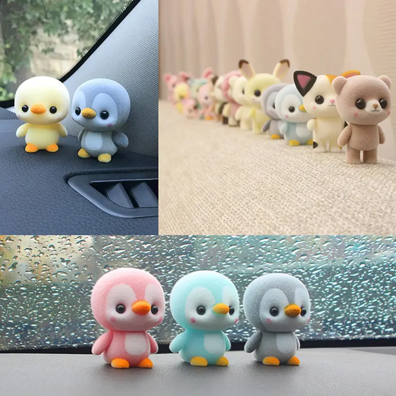 Lovely Flocking Animal Stuffed Doll Cute Plush Baby Penguin Stuffed Toy Car Ornaments Party Favor Gifts Toys For Kids