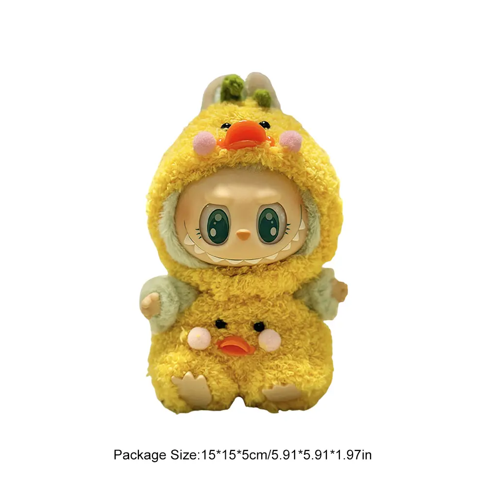 15-17 cm For Labubu v1v2 Clothes outfit For Labubu Sitting Party Bear Label Scarf Hat Bag Dolls Accessories Cute Decoration ﻿