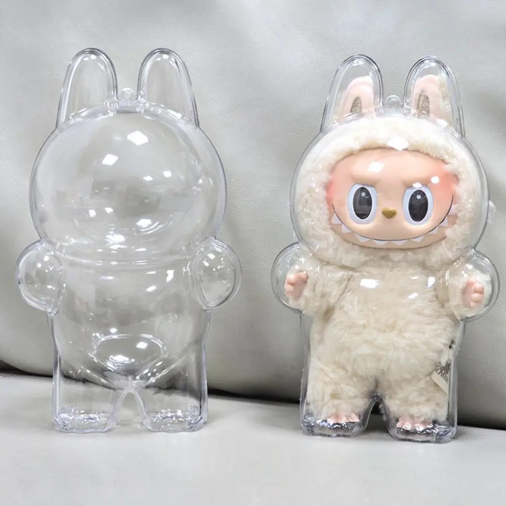 For Labubu Transparent Protective Cover 1-5PC Monster Toy Elf Doll Case Storage Box Cute Elf Plushie Display Cover for Doll Gift