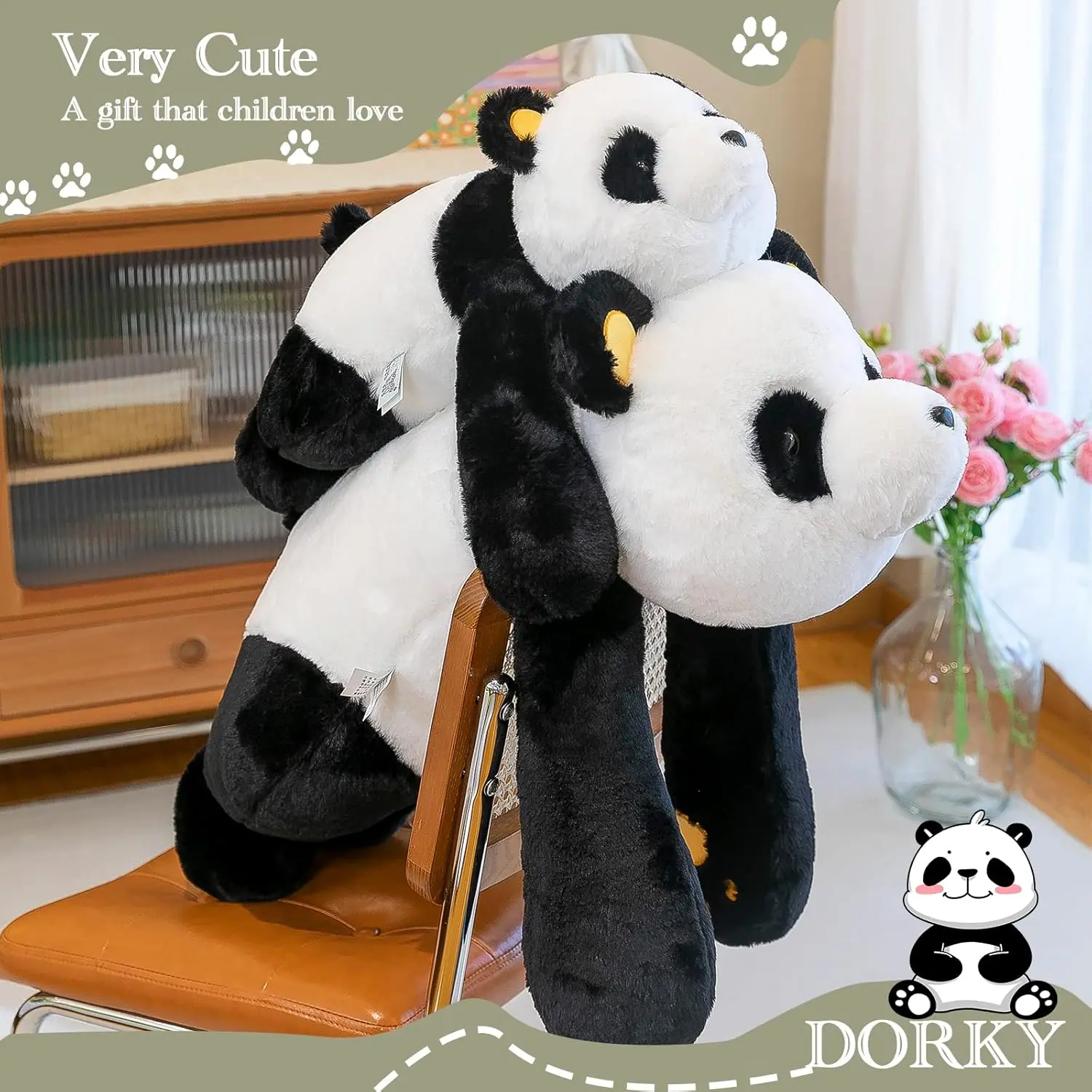 100cm/120cm Plush Panda Toy Lying Plush Stuffed Doll Animal Plush Pillow Stuffed Toy Giant Cartoon Panda Bear Pillow Kids Doll