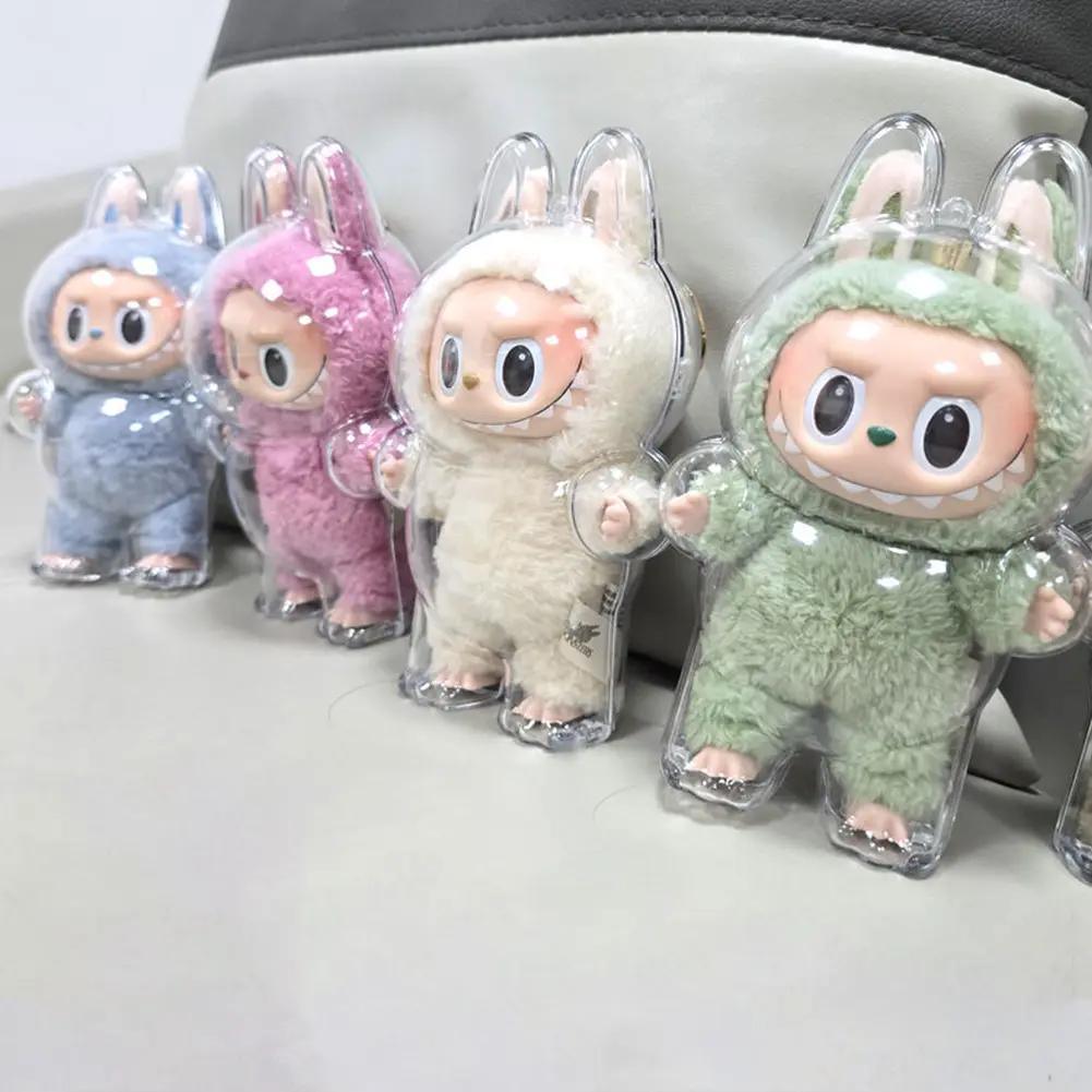For Labubu Transparent Protective Cover 1-5PC Monster Toy Elf Doll Case Storage Box Cute Elf Plushie Display Cover for Doll Gift