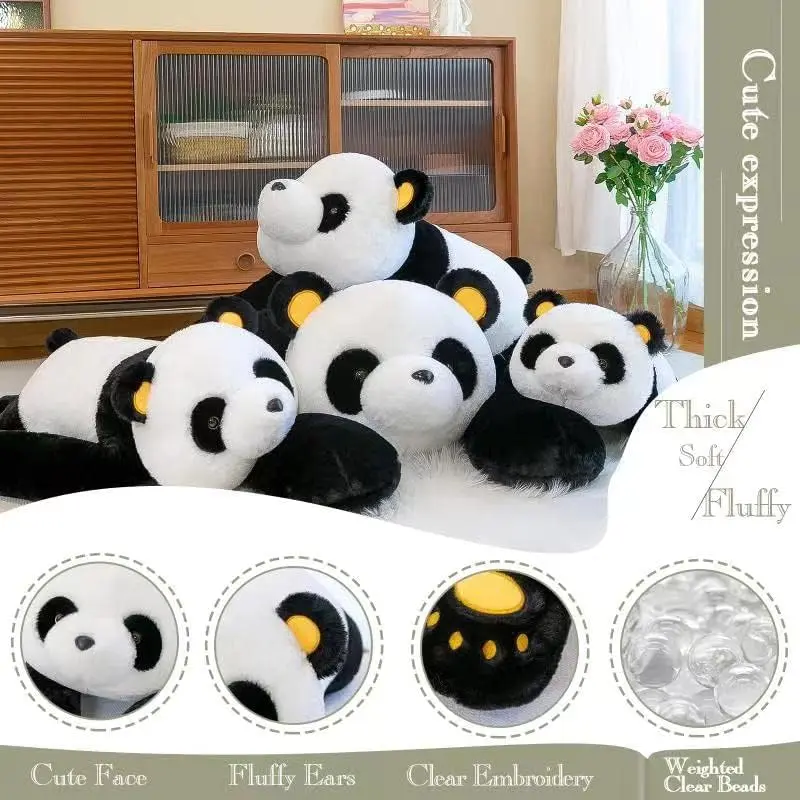 100cm/120cm Plush Panda Toy Lying Plush Stuffed Doll Animal Plush Pillow Stuffed Toy Giant Cartoon Panda Bear Pillow Kids Doll