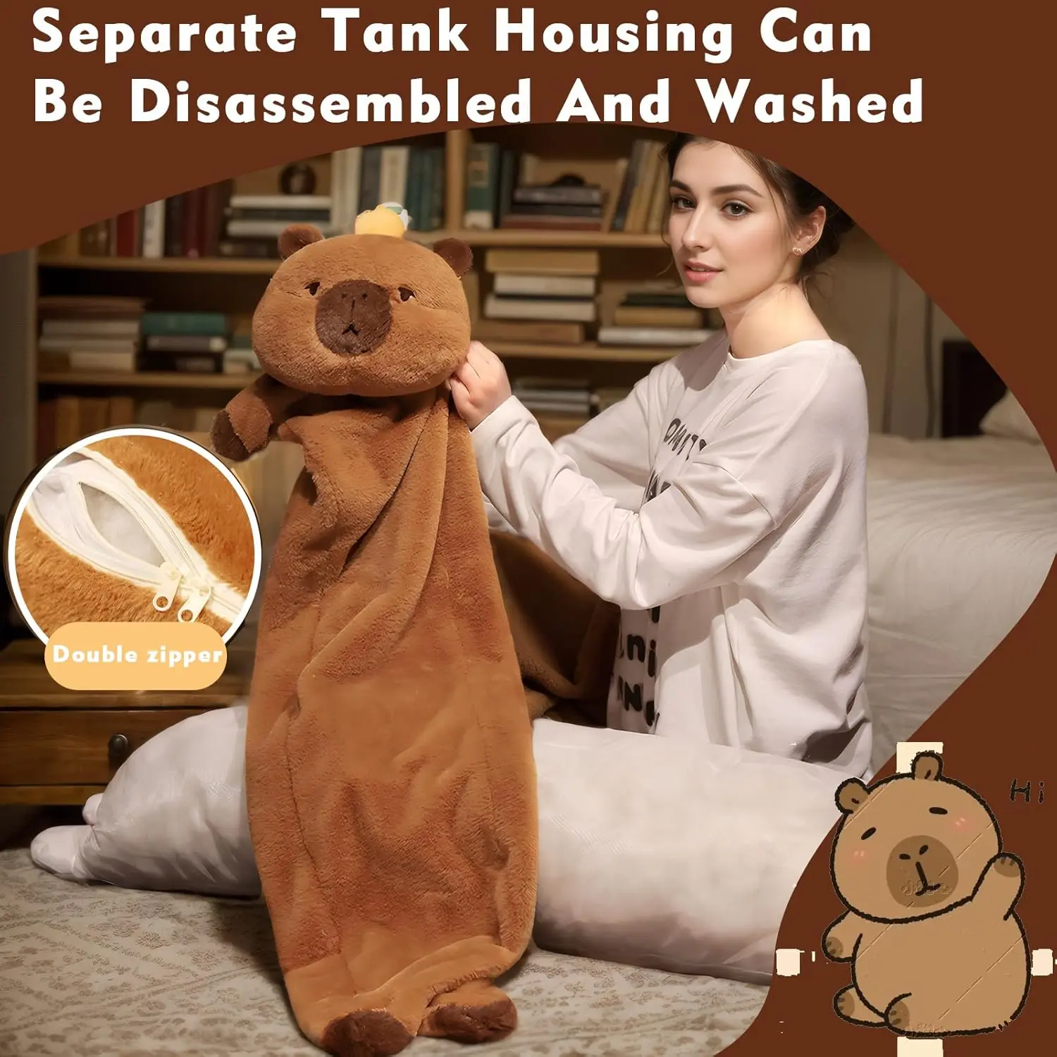 90cm/120cm Cartoon Strip Giant Capybara Plush Doll Pillow Capybara Plush Toy Soft Cushion Nap Sleeping Animals Toys for Home Bed