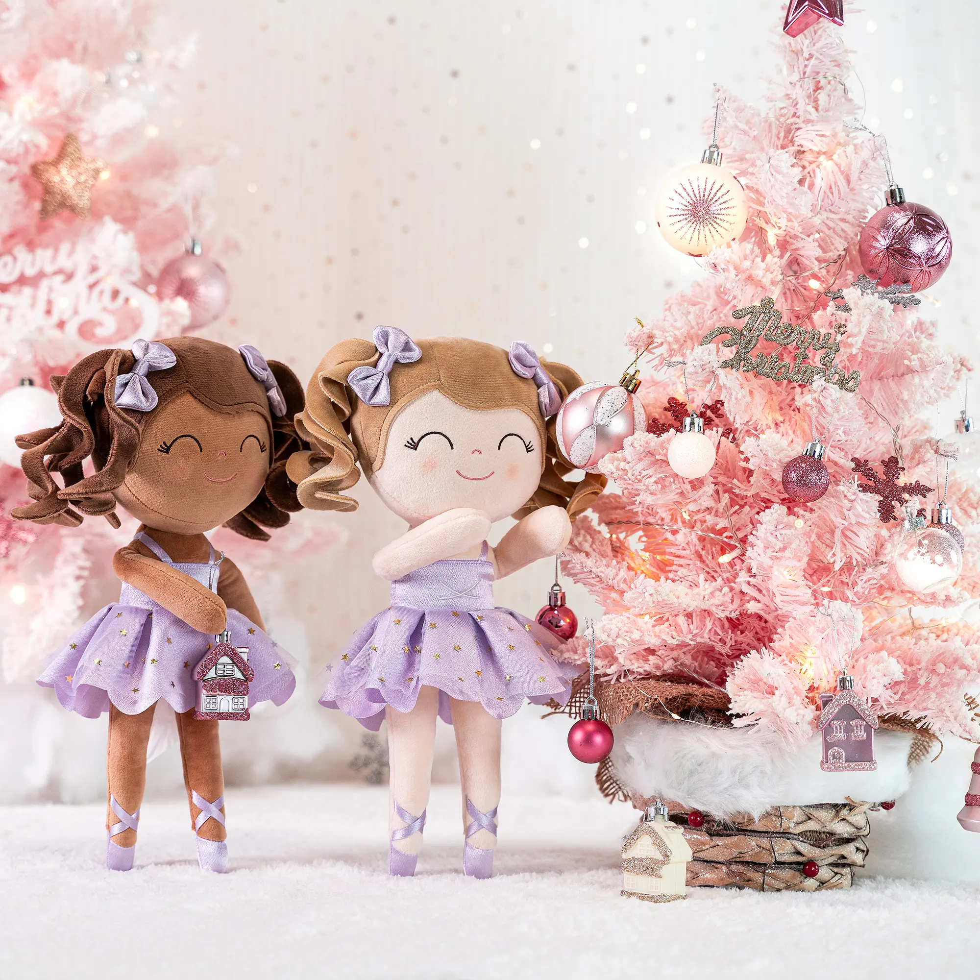 Gloveleya Plush Toys  New Design Ballet Dancer Dolls Curls Dolls Dreaming Girl Gifts for Kids Soft Toys Girl‘s Birthday Gift