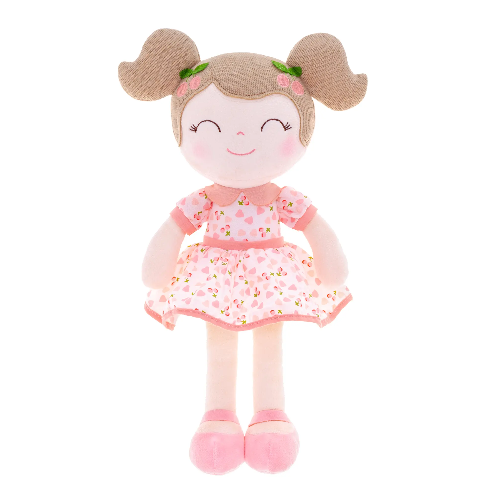 Gloveleya Stuffed Toys Cherry Girl Plush Doll Baby Girl Gifts Cloth Dolls Christmas Gifts Ideas Birthday Gifts Doll Pink