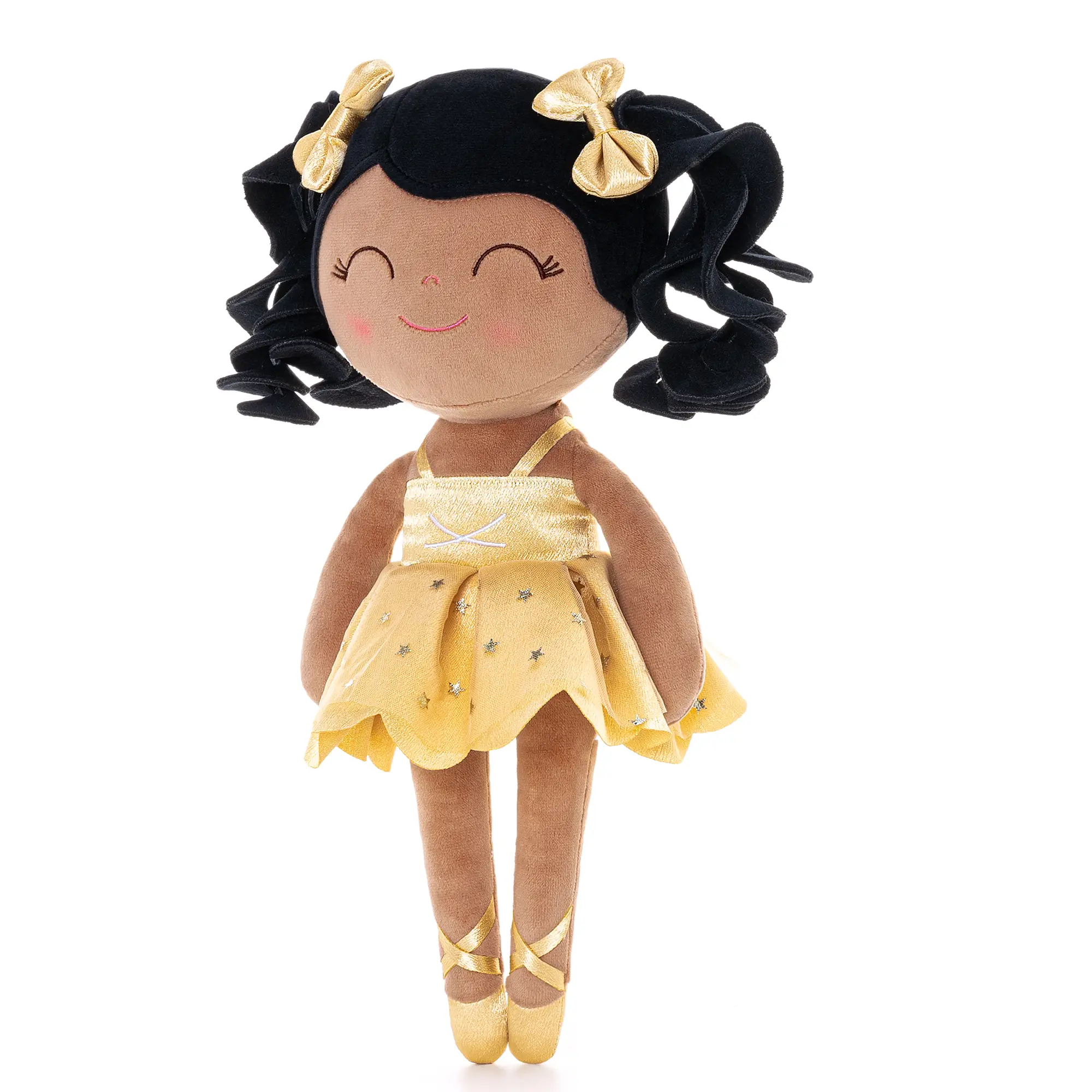 Soft Plush Ballerina Doll Shiny Lace Mesh Dress, Ideal Baby Shower Gift and Festive Party Accent