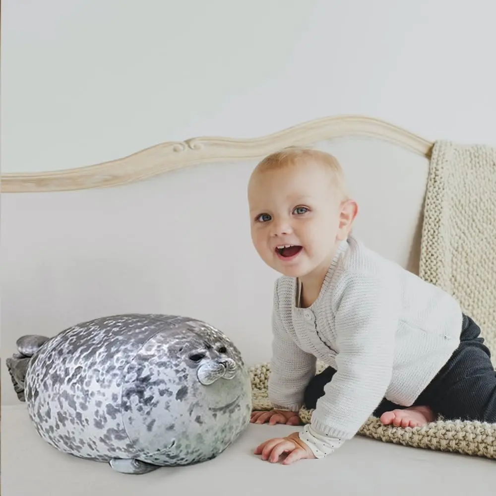 MerryXD Chubby Blob Seal Pillow,Stuffed Cotton Plush Animal Toy Cute Ocean Large(24.5)