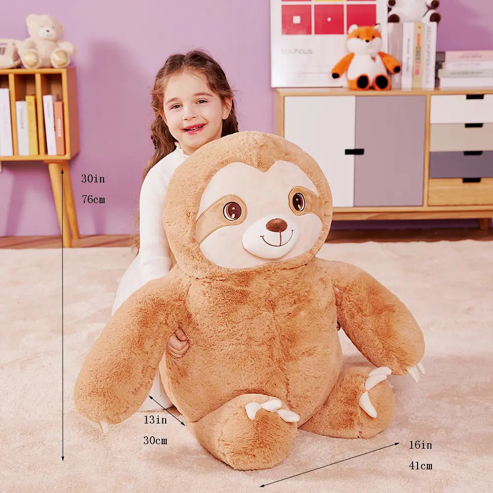 IKASA Giant Sloth Stuffed Animal Plush Toy,Large Bradypod Cute Jumbo Soft Toys,Huge Big Size Plushie,Gifts for Kids