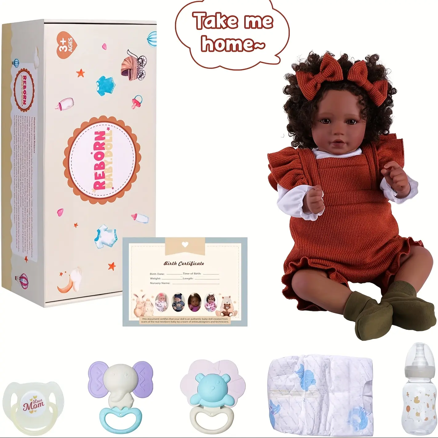 20 ” Lifelike Reborn Baby Dolls Girl - Soft Body Realistic Newborn Baby Doll with Clothes and Toy Gift