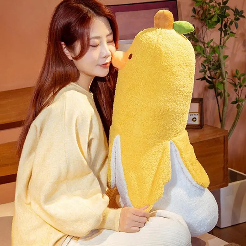 Animal Duck Plush Pillow Cute Stuffed Banana Duck Hugging Pillow Toy Stuffed Animal Plush Toy Adorable Animal Doll Toy For Kid