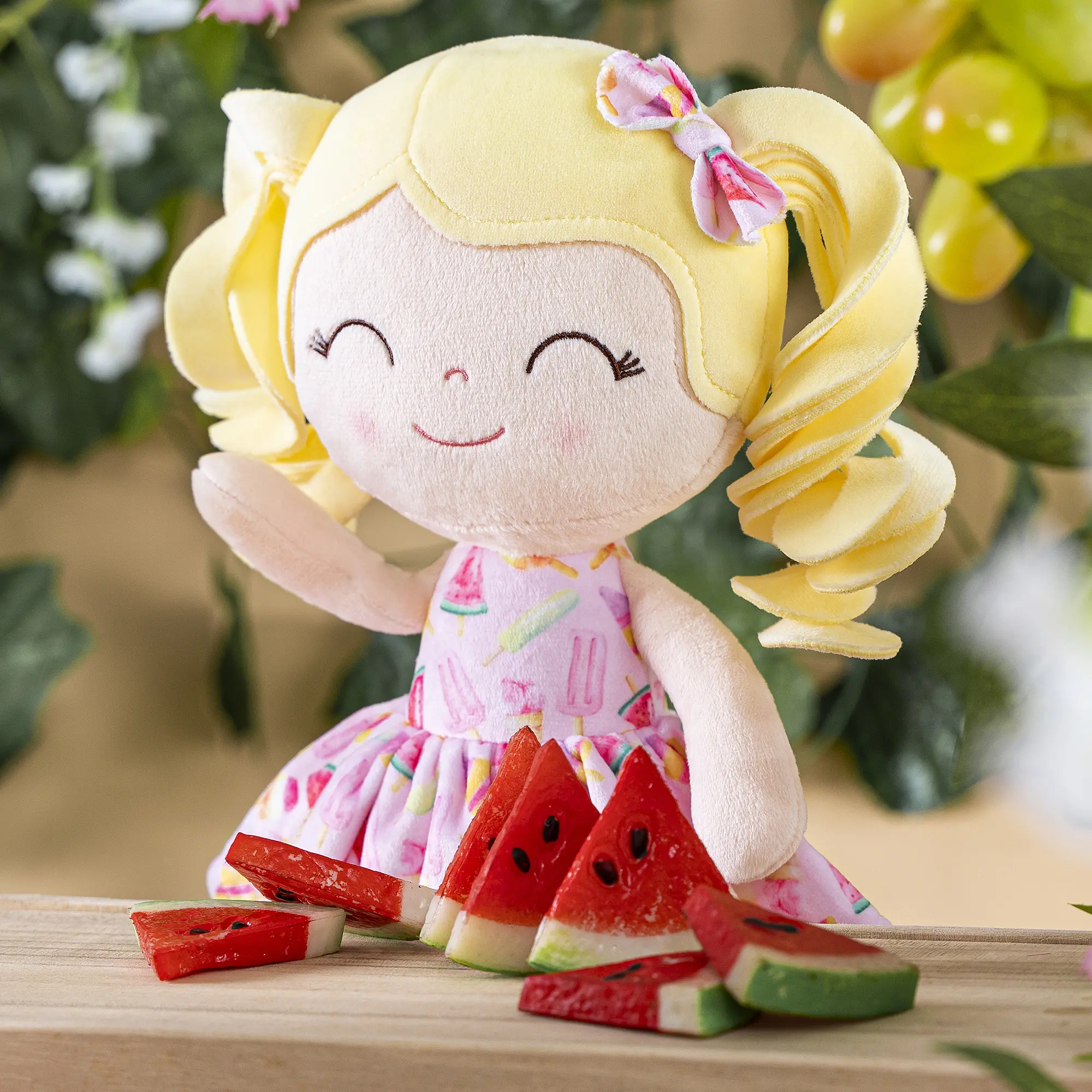 Gloveleya Baby Dolls Soft Plush Fruit Toys Ideal for Baby's first Birthday Gift 30cm Ice Cream