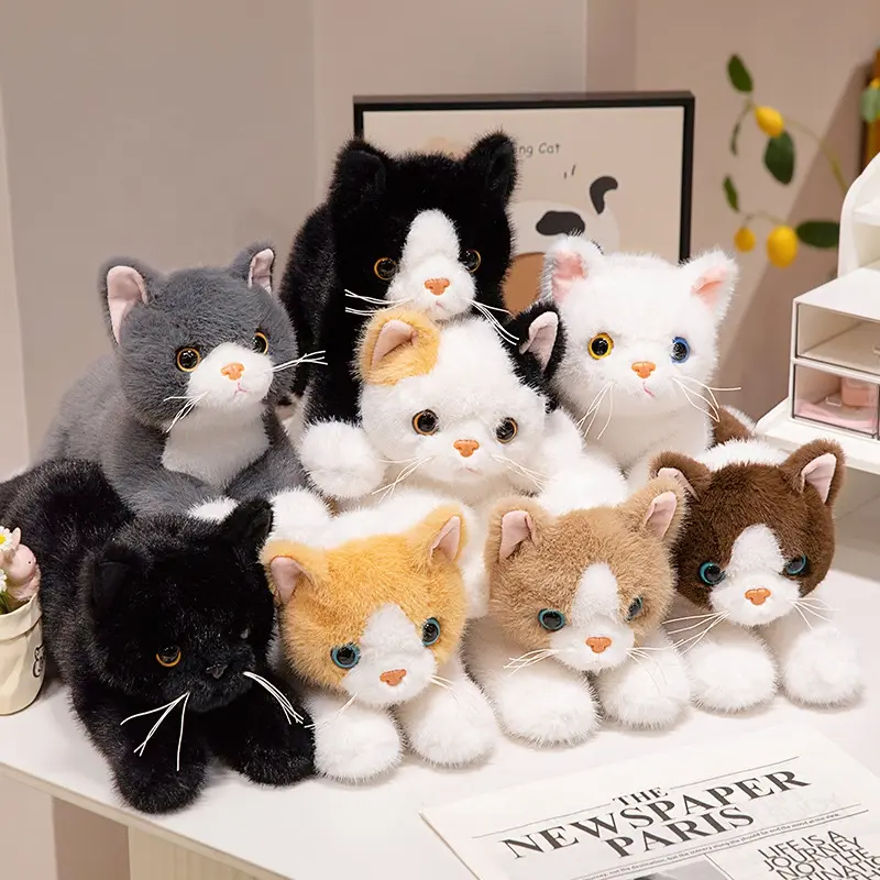 Cute Simulation Ragdoll Cat Plush Toys Soft Stuffed 8 Colour Kitten Model Fake Cat Realist Animals Girls Valentine's Day Gift