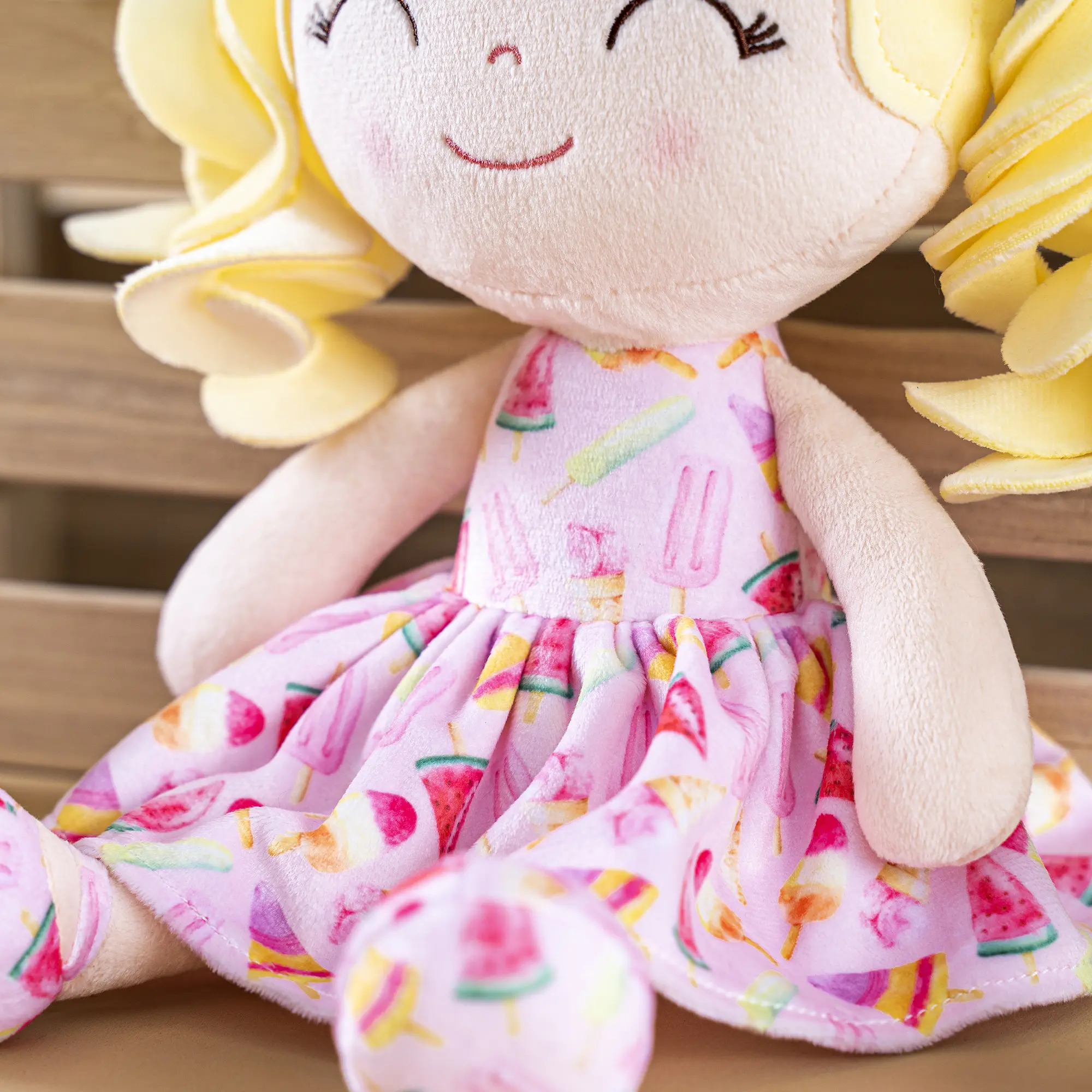 Gloveleya Baby Dolls Soft Plush Fruit Toys Ideal for Baby's first Birthday Gift 30cm Ice Cream