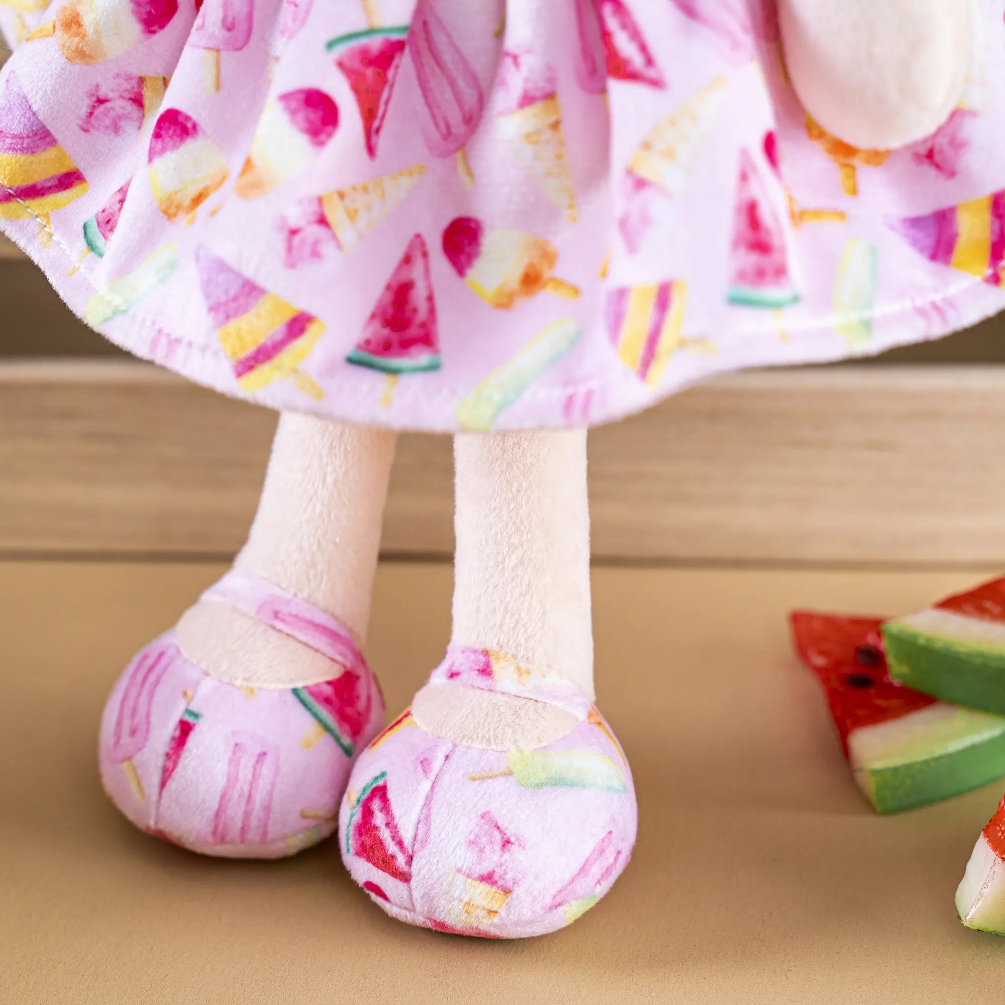 Gloveleya Baby Dolls Soft Plush Fruit Toys Ideal for Baby's first Birthday Gift 30cm Ice Cream