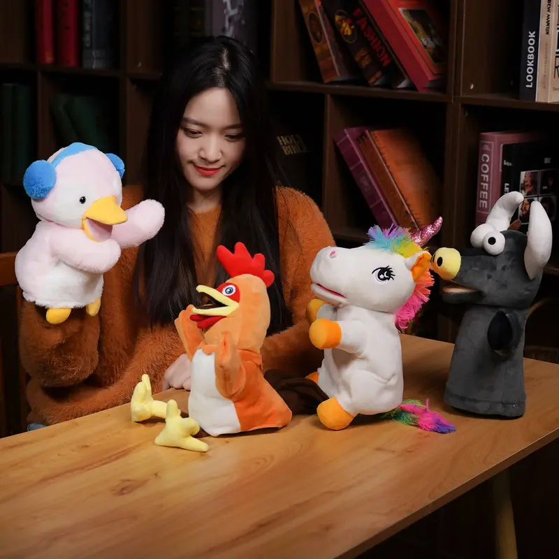 30cm Animal Hand Puppet Cartoon Plush Toys Baby Educational Animal Hand Puppets Pretend Telling Story Doll Toy for Children Kids