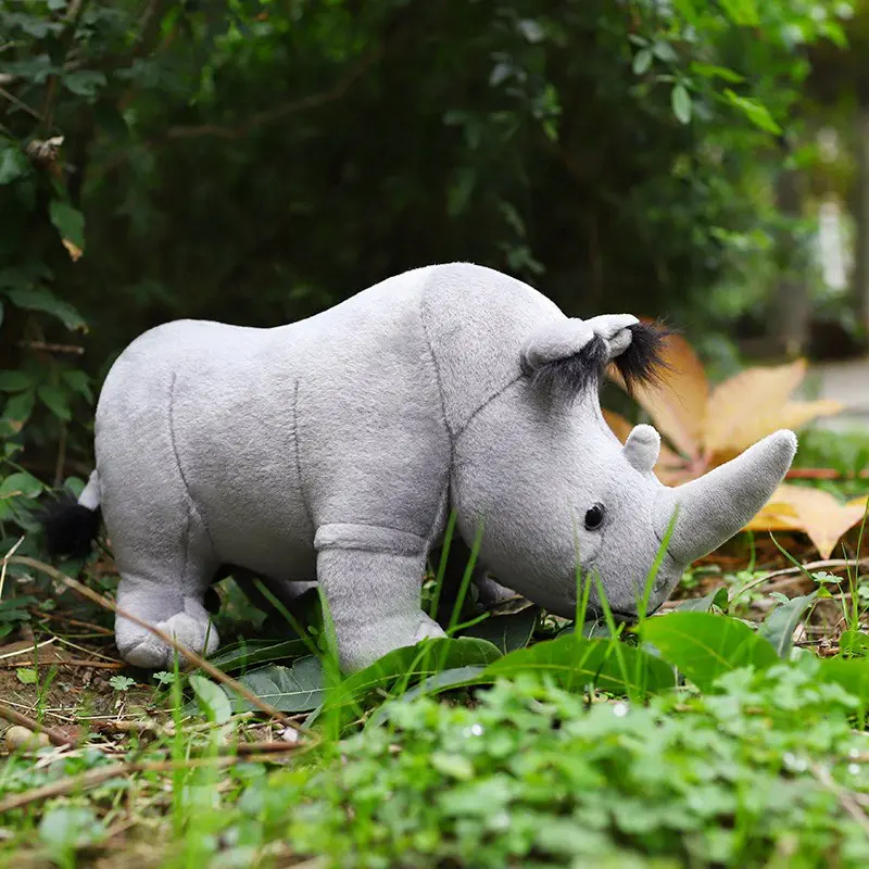 Realistic Rhinoceros Plush Toys Plush Rhino Stuffed Animals Dolls Soft Pillow Back Support Birthday Gift Home Decor