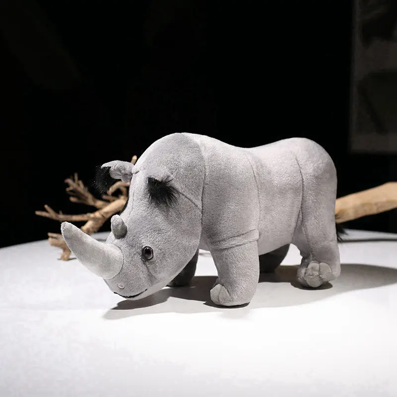 Realistic Rhinoceros Plush Toys Plush Rhino Stuffed Animals Dolls Soft Pillow Back Support Birthday Gift Home Decor