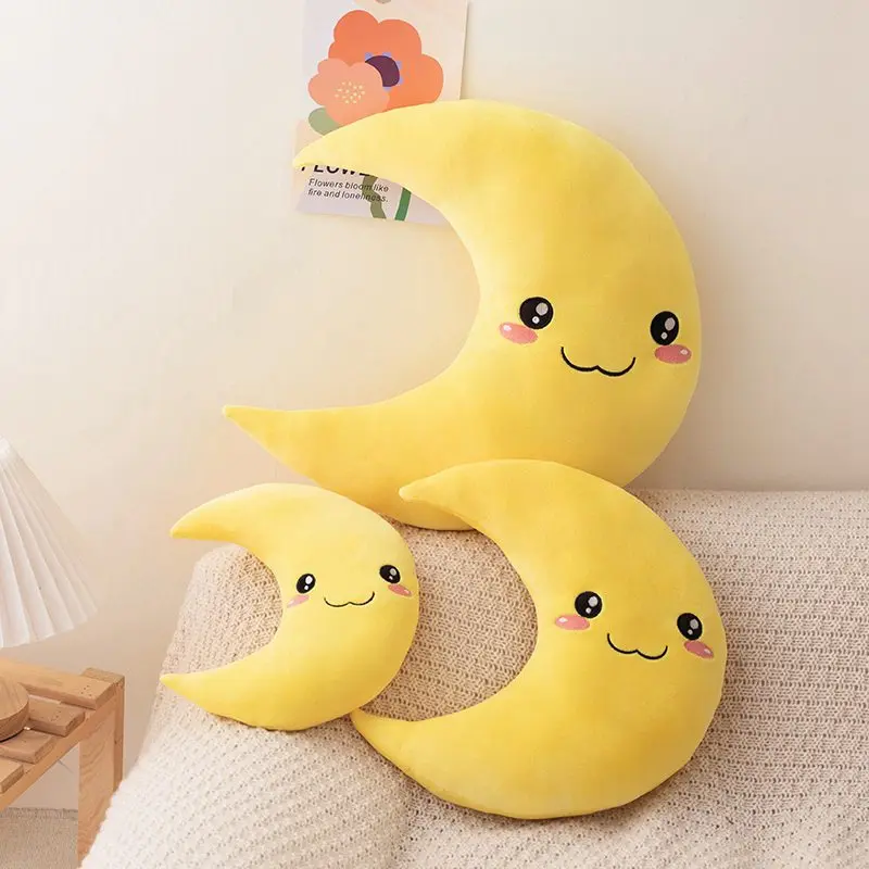 25cm New Sky Style Funny Moon Soft Plush Toy Baby Cute Throw Pillow Comfort Dolls Home Decor Xmas Gift Kids