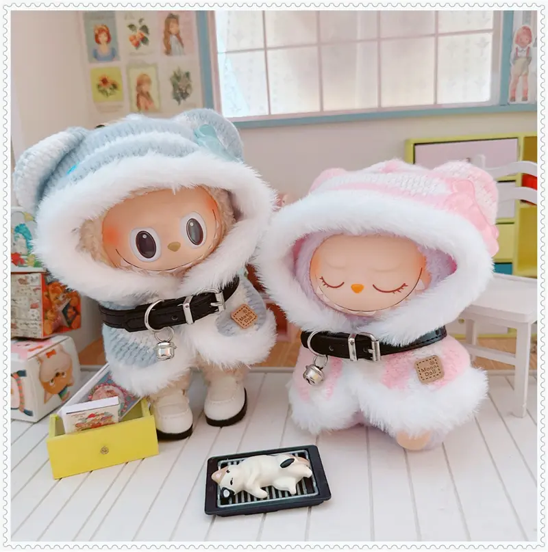 New Hot Labubu Clothes Suit Sitting Party Labubu Cape Dress Outfit Clothing Hat Accessories Dinosaur/Shark Shawl Best Gift