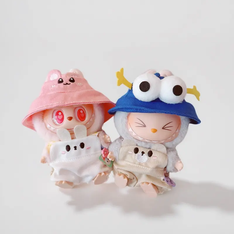 15cm/17cm Mini Plush Doll's Clothes Labubu Idol Dolls Sitting Party Cute Animals Hat Ice Cream Pants Clothing Accessories Gift
