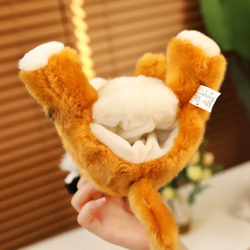Soft Tiger Hand Puppets White Yellow Plush Toys Birthday Gift Stuffed Animals Game for Girls Baby Children Bedtime Story Props