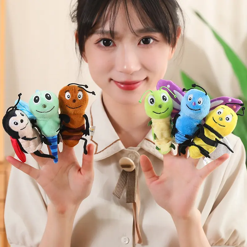 New Hand Puppet Plush Toy Cartoon Animal Family Finger Puppet Role Play Tell Story Cloth Doll Educational Toys For Children Kids