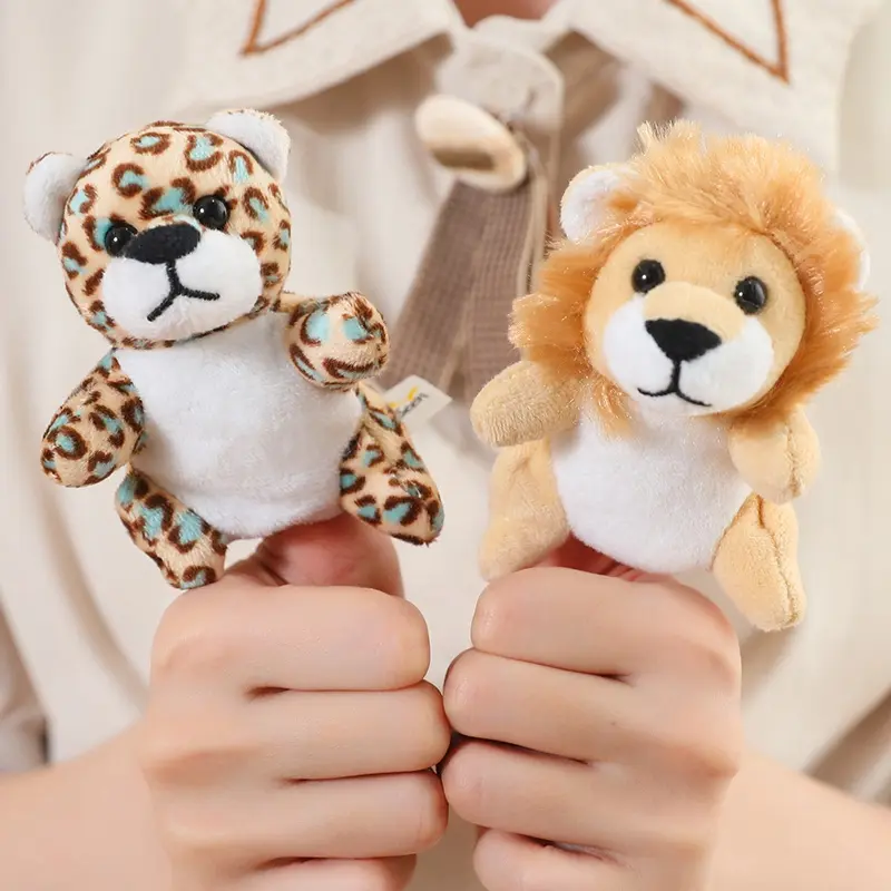New Hand Puppet Plush Toy Cartoon Animal Family Finger Puppet Role Play Tell Story Cloth Doll Educational Toys For Children Kids