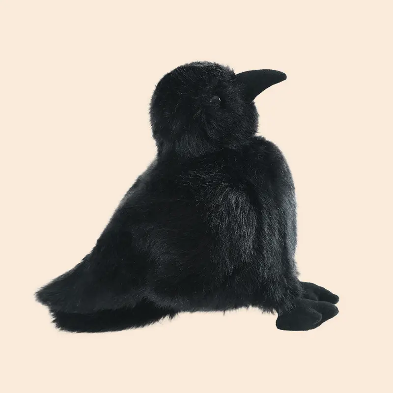 Cute Black Crow Plush Toy Realistic Birds Stuffed Animals Simulation Doll Kids Home Decoration Birthday Gift For Children