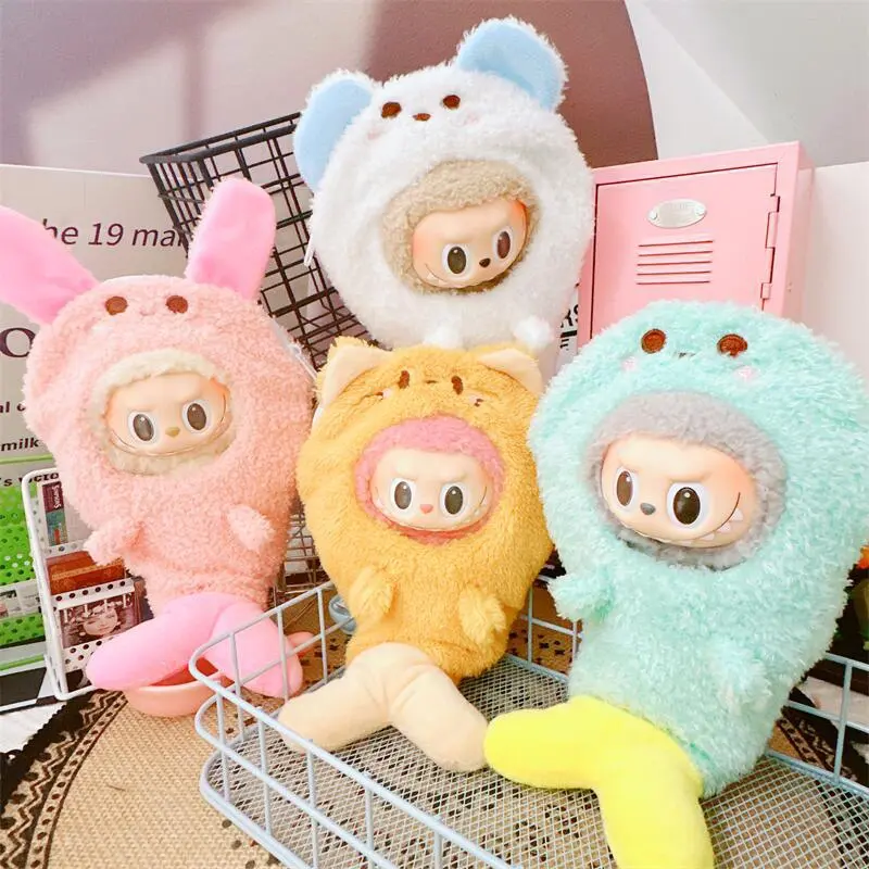 Cute Doll Accessories Clothes Headgear For 17CM Labubu V1 V2 Mini Dolls Clothing Kids Gift Bags for Dolls Potato Chip Head Set