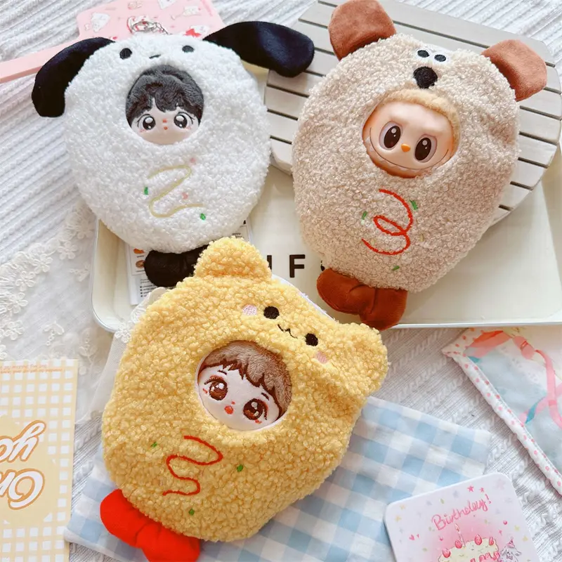 Cute Doll Accessories Clothes Headgear For 17CM Labubu V1 V2 Mini Dolls Clothing Kids Gift Bags for Dolls Potato Chip Head Set