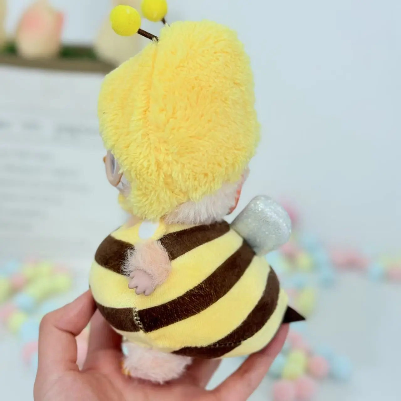Doll Clothes For 15-17cm Labubu Pendant Sitting Baby Bee Shark Two-piece Set Labubu Dolls Accessories Little Clothes Gifts