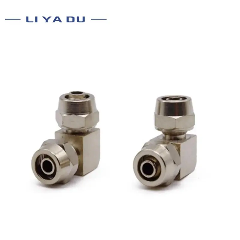 PV PE PU Copper Plated Nickel Pneumatic Air Quick Connector T/L-type OD 4 6 8 10 12 14MM  For Hose Tube Fast Joint Connection