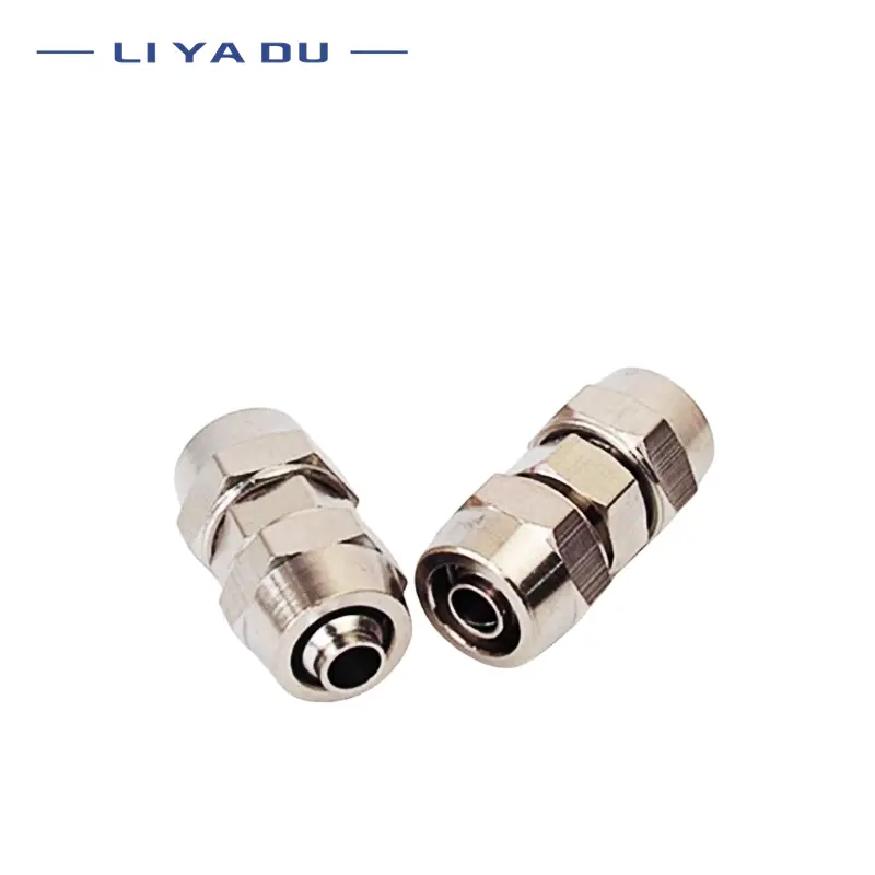 PV PE PU Copper Plated Nickel Pneumatic Air Quick Connector T/L-type OD 4 6 8 10 12 14MM  For Hose Tube Fast Joint Connection