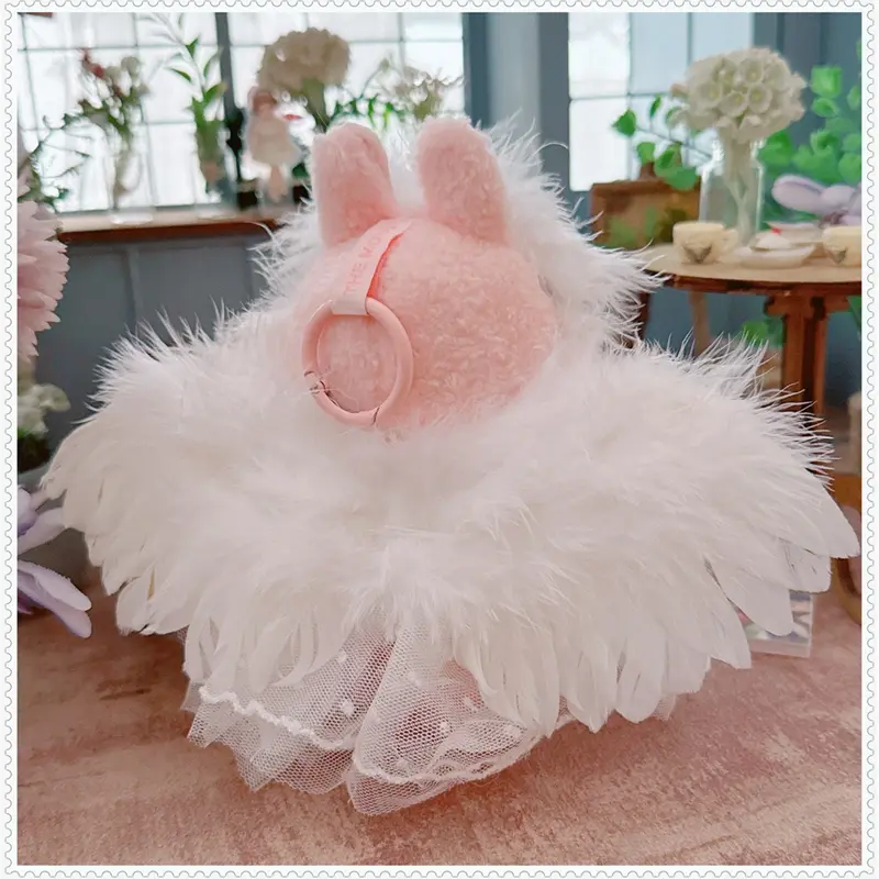 Doll Clothes For Labubu V1 V2 V3 Doll White/Black Angel Wings Wedding Dress Suit Accessories DIY Toy Sitting Party Fans Gift