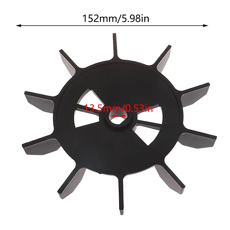 Black Plastic Heat Dissipation Engineering Fan Blade Air Compressor Fan Replacement Direct