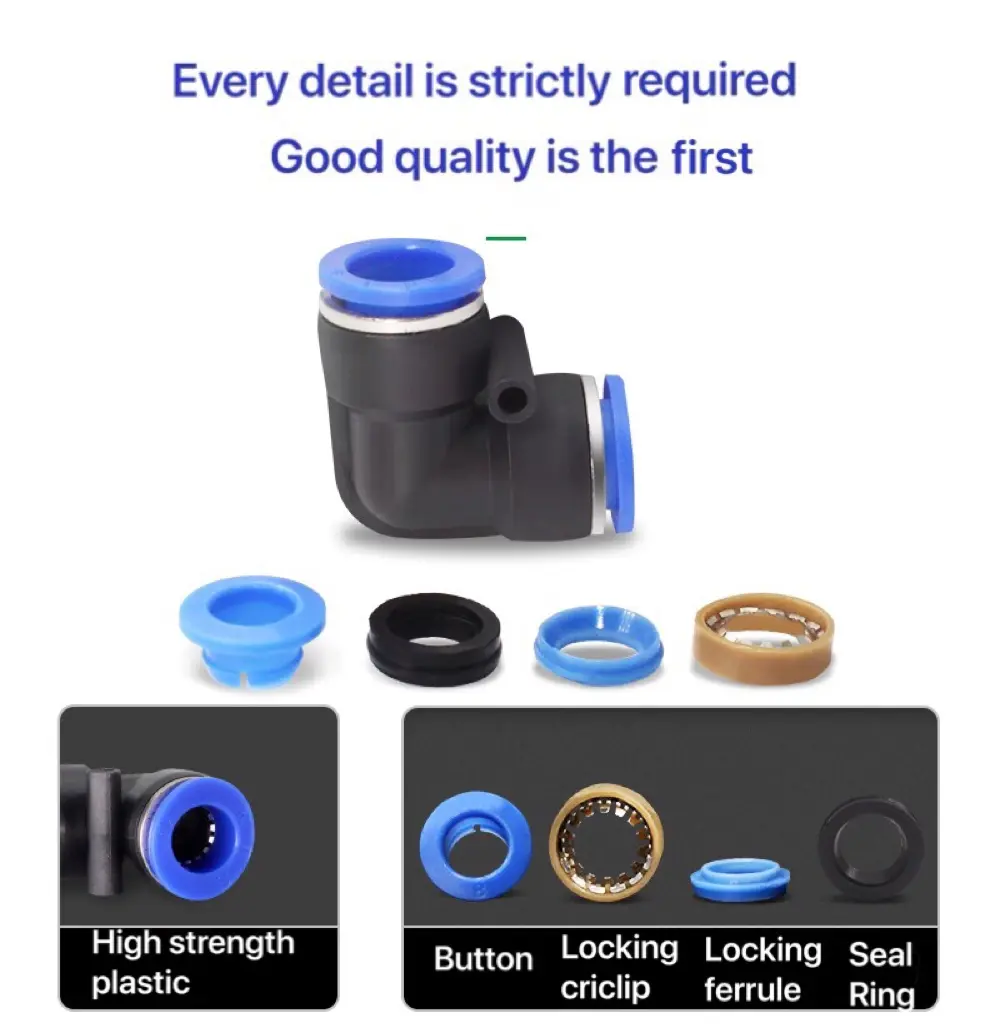 1pcs Blue PV PVG Pneumatic Fitting Pipe Connector Tube Air Quick Fittings Water Push In Hose Couping 4mm 6mm 8mm 10mm 12mm 14mm
