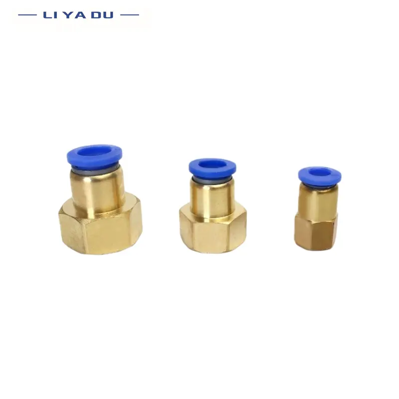 PCF Air Pipe Fitting 4 6 8 10 12mm Hose Tube -1/8 3/8 1/2 1/4 BSP Female Thread Brass Pneumatic Connector Quick Joint Fitting