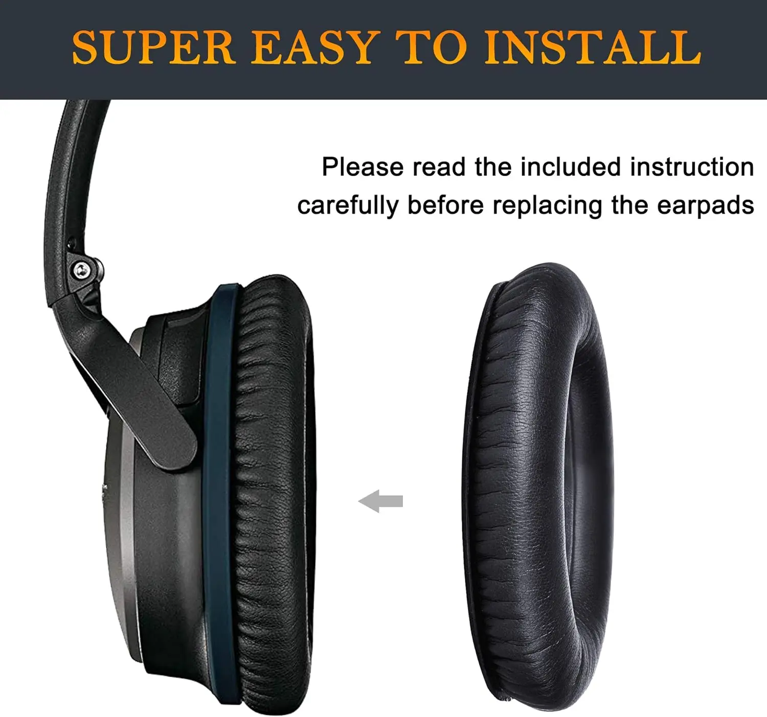 KUTOU Replacement Ear Pads Cushions for Bose QC45 QuietComfort 45 Headphone Softer Protein Leather Earpads