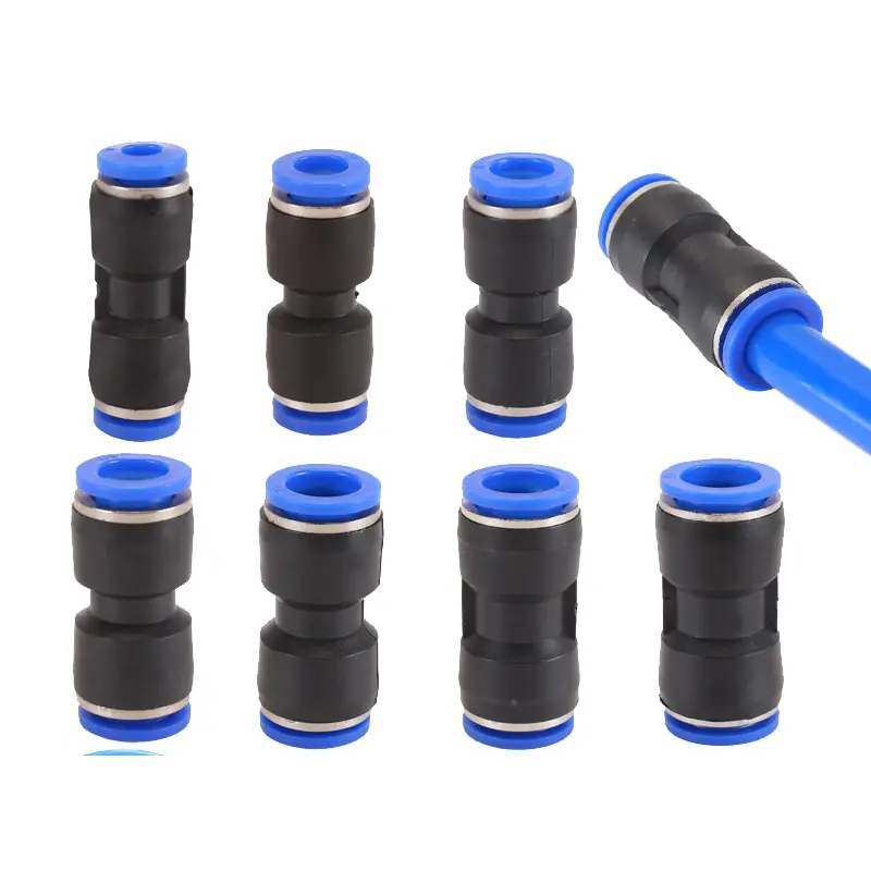 1Pcs PU4 PU6 PU8 PU10 PU12 PU14 PU16 Straight Push in Fitting Pneumatic Push to Connect Air Quick Fitting
