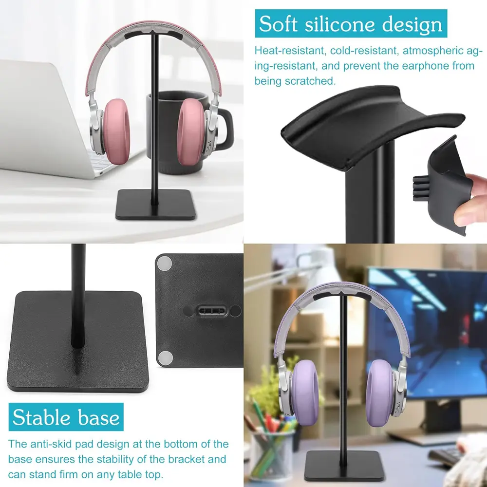 Headphone Stand Universal Aluminuim Metal Headset Holder Aluminum Supporting Flexible Headrest Fashion Headphone Hanger