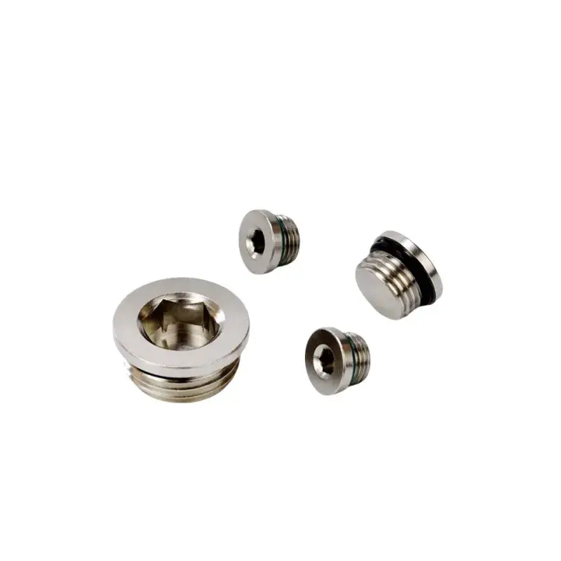 Quick plug M5 1/8 1/4" 3/8" 1/2" 3/4" copper inner hexagonal plug with sealing ring G Thread plug copper End Cap For Pneumatic