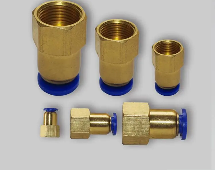 5pcs Pneumatic components PCF12-01 PCF12-02 PCF12-03 PCF12-04 quick joint copper internal thread through for 12mm tube